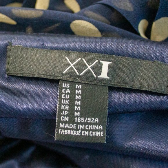 Forever 21 Blue & Gold Polkadot Mini Strappy Dress sz m - Picture 5 of 5